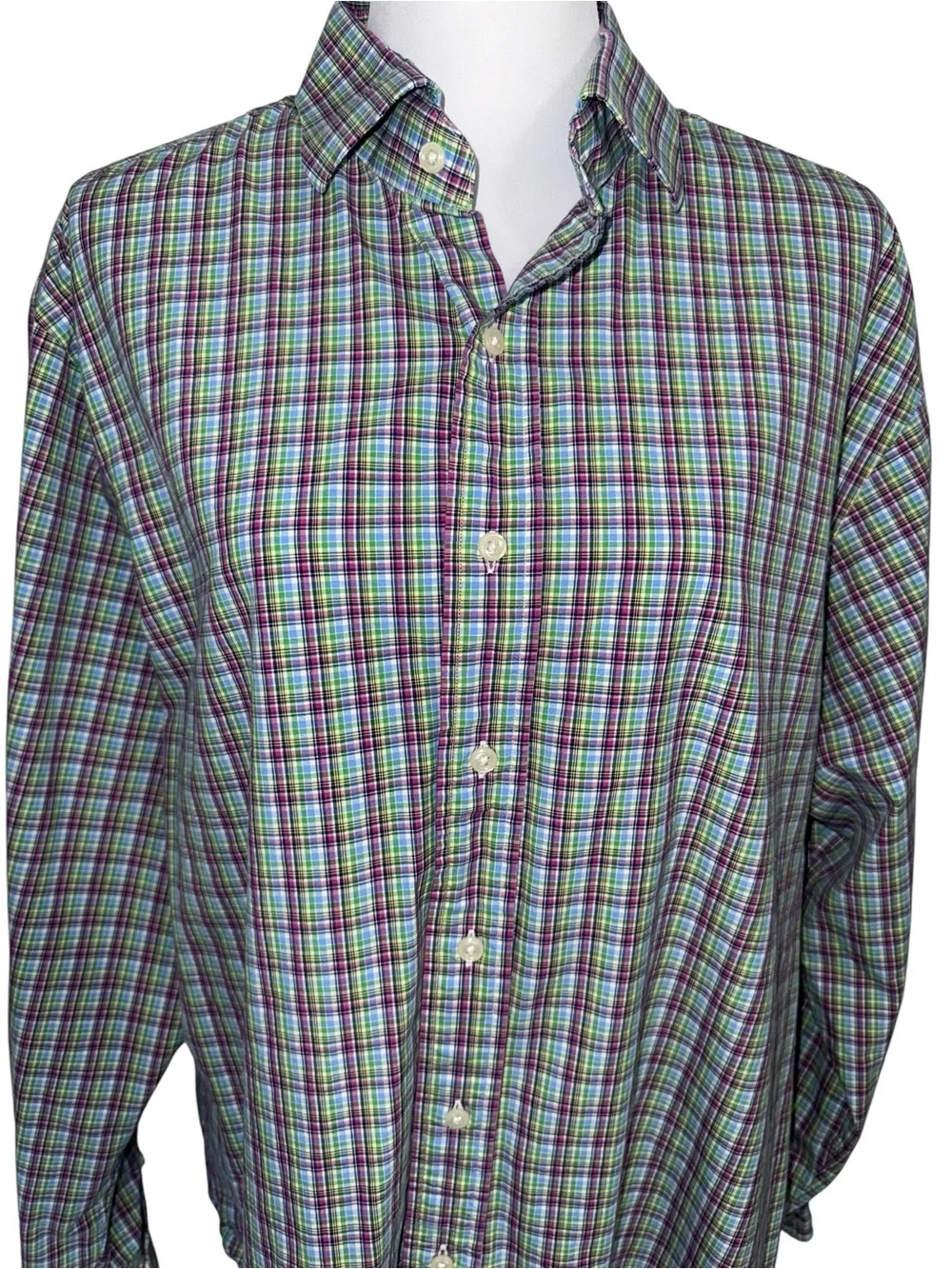 Polo Ralph Lauren Custom Fit Plaid Button Front Shirt Men’s XXL Long Sleeve